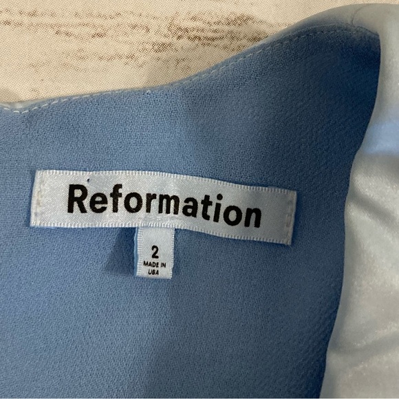 Reformation Weslan Dress Light Blue Size 2 - Picture 2 of 14